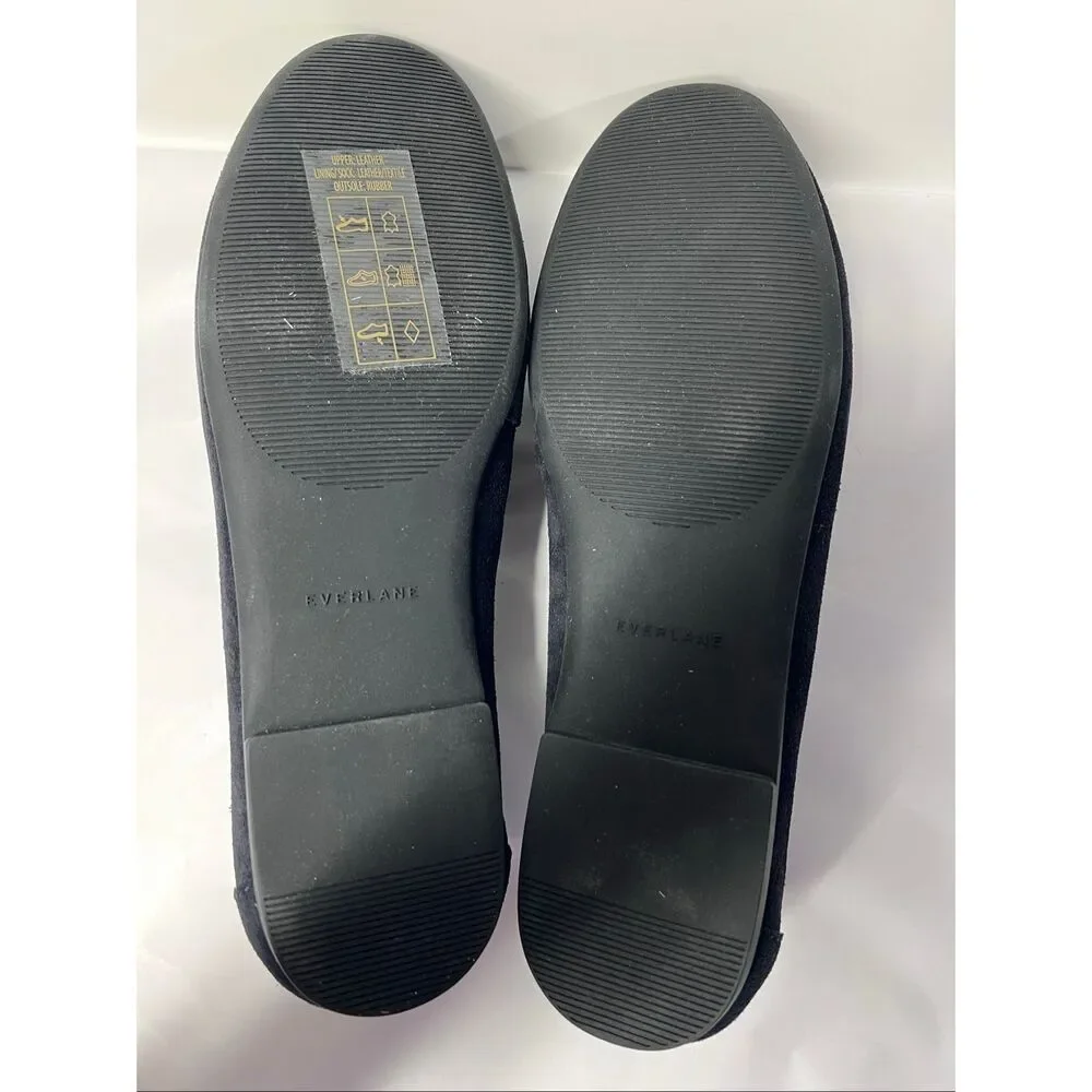 Everlane Dark Navy Suede Boat Shoes Womens Size 8 NWB Minimalist Loafers Flats